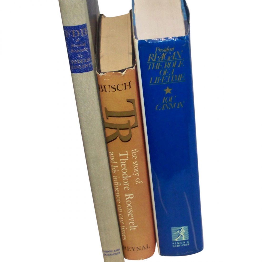 F D R a Pictorial, Reagan Role of a Life Time & TR: Author: Stefan Lorant, Lou Cannon & Noel F. Busch Copyright date is 1950,, NO JACKET, blue and cream cover over boards, with gold and blue lettering on the spine. Binding is tight and straight with sh