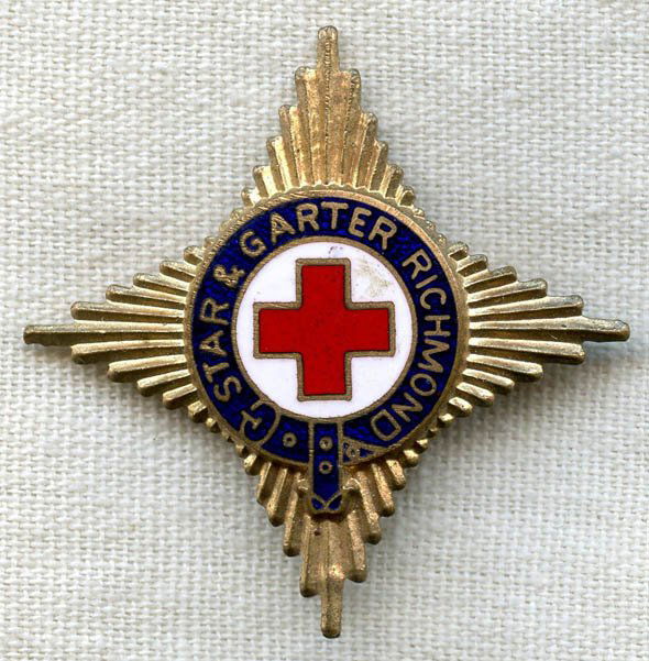 WWII Star and Garter Richmond Red Cross Pin (1 of 2)