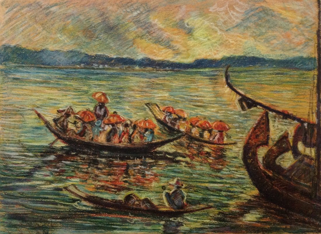Muslim Saleh ( b. 1972) Sumatra - Watercolor - Mid: Artist: Muslim Saleh (b. 1927) Sumatra Type: Watercolor Signed and dated '69 Dimension: sheet 10 x 14" . Excellent condition. Indonesian impressionist artist MUSLIM SALEH (1927-). He was born in West 