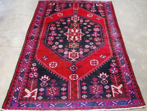 VERY RARE AND UNIQUE SEMI ANTIQUE PERSIAN HAMEDAN, 4' X (1 of 4)