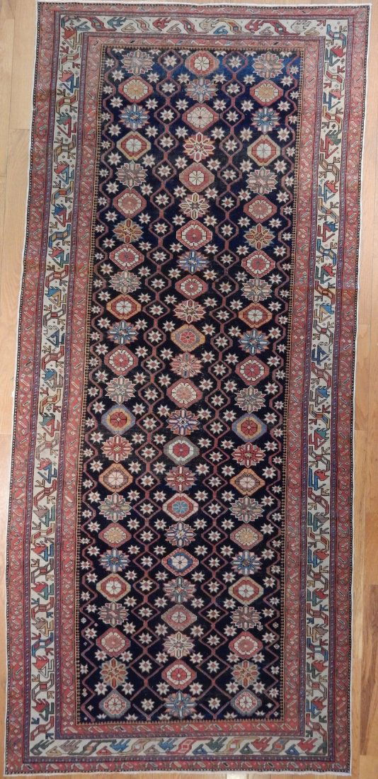 Antique Shirvan: 1900's Russian Antique Shirvan Runner Size: 4.4 x 9.6 No Reserve
