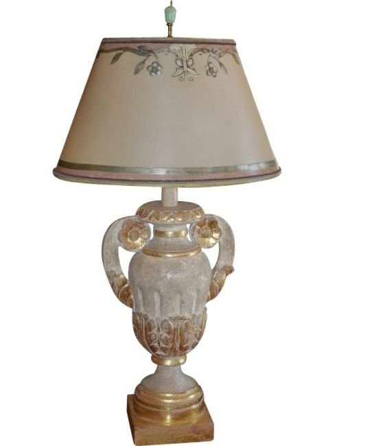Thomas W Morgan Designer Giltwood Urn Form Lamp w (1 of 4)
