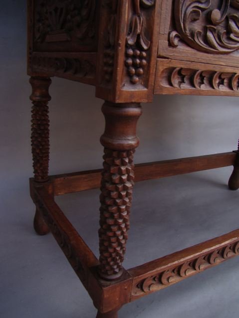 Spanish Colonial Peruvian Hand Carved Mahogany Vargueno (1 of 3)