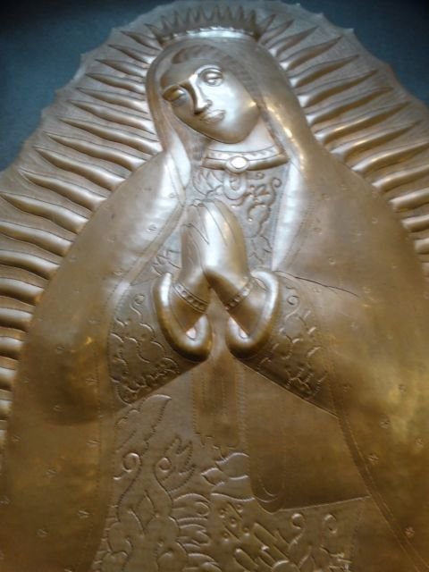 Mexican Virgin of Guadalupe Repoussé Copper Plaque (1 of 7)