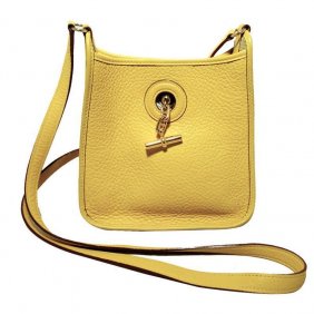 Hermes Rare-orange Clemence Leather Fold Over Clutch : Lot 65