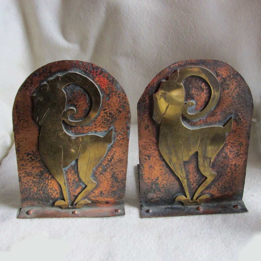 Arts & Crafts, Art Deco Ram Bookends (1 of 5)