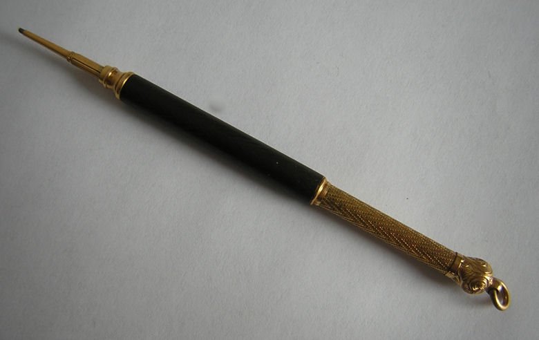 Antique Gutta Percha Gold Plate Mechanical Pencil (1 of 5)