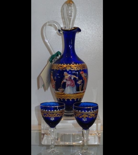 Rare Antique Cobalt Blue Venetian Italian Art Glass (1 of 4)