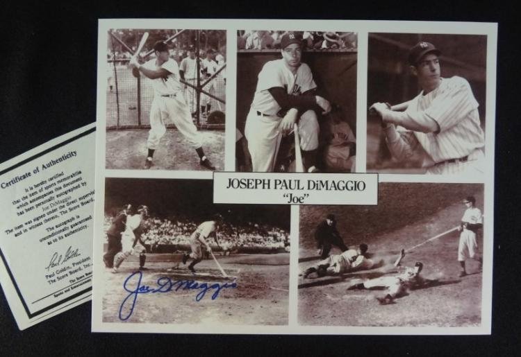Joe Dimaggio Autographed Photo COA (1 of 1)