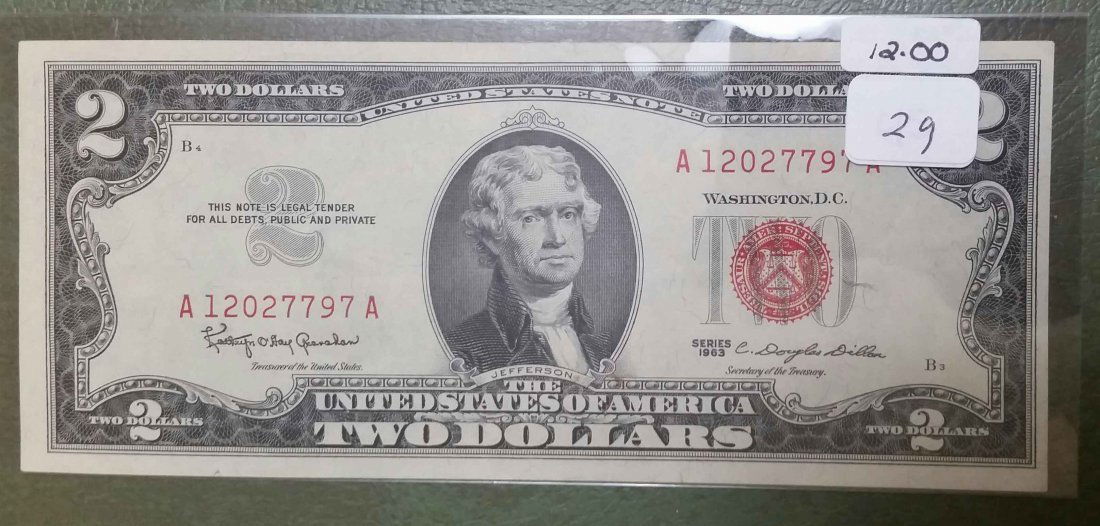$2.00 RED SEAL 1963 NICE PROBLEM FREE NOTE (1 of 1)