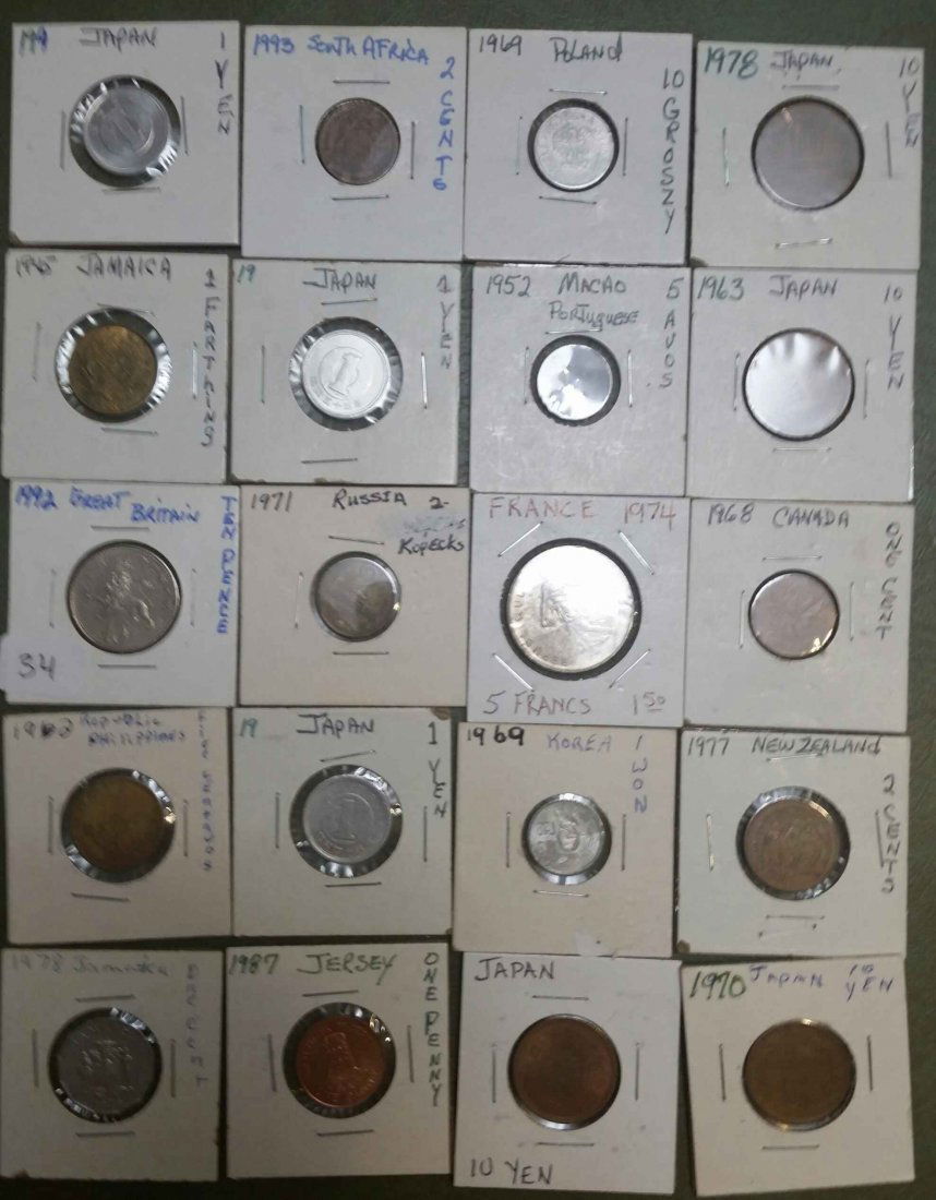 LOT OF 20 ASSORTED WORLD COINS (1 of 1)