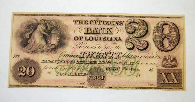 CITIZENS BANK OF LOUISIANA $20 BANK NOTE: CITIZENS BANK OF LOUISIANA $20 BANK NOTE No Reserve Buyer pays shipping. This item ships from Virginia