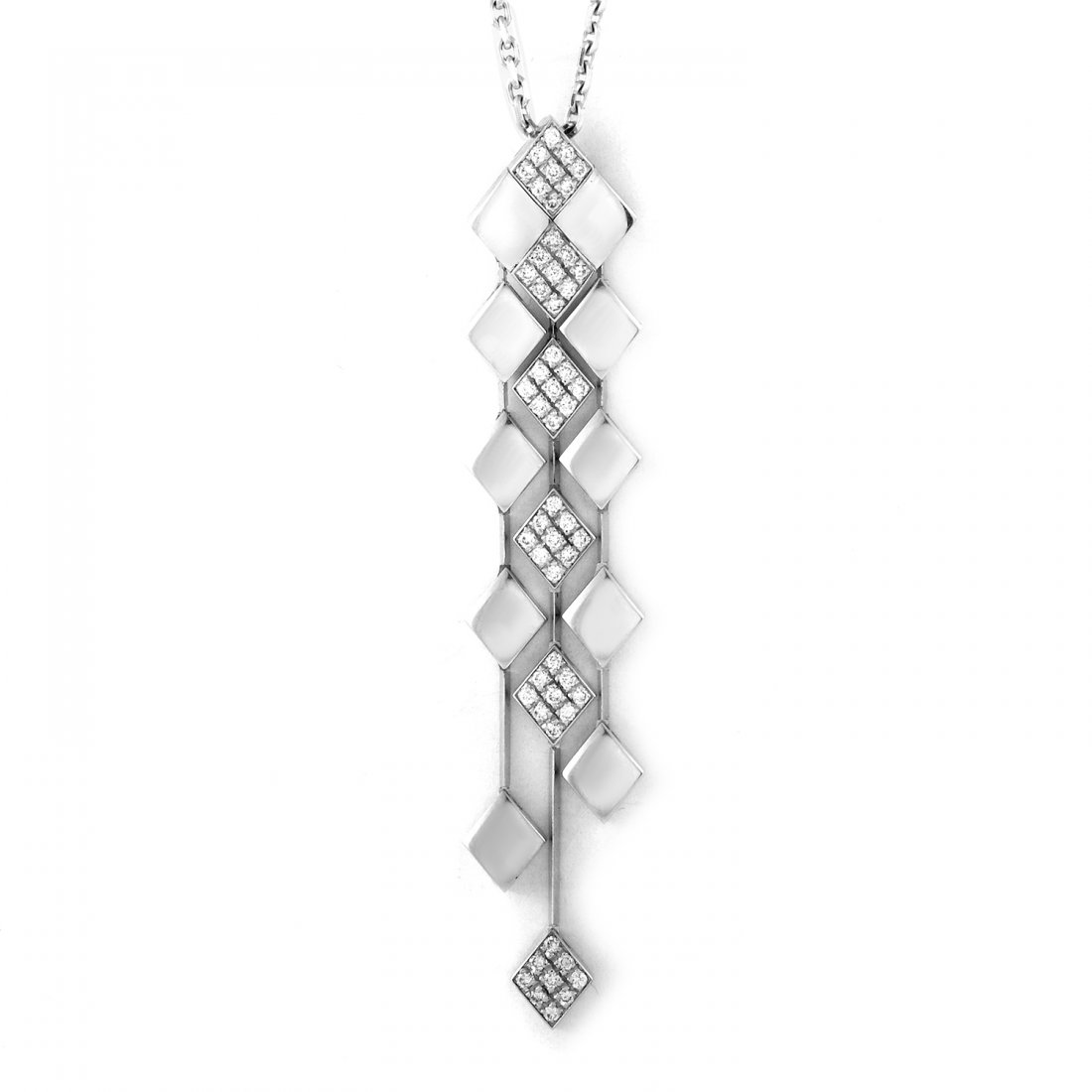 Chanel Matelasse 18K White Gold Diamond Pendant (1 of 3)