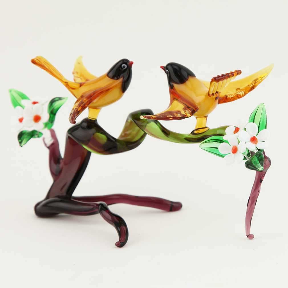 Murano Glass Birds on a Cherry Branch - Amber (1 of 5)