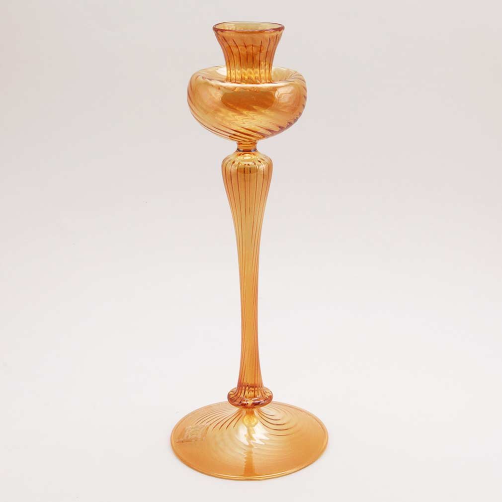 Amber Gold Murano Glass Candle Holder (1 of 3)