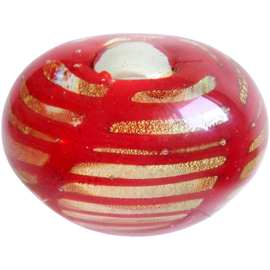 Barovier Toso Murano Red Gold Flecks Paperweight (1 of 3)