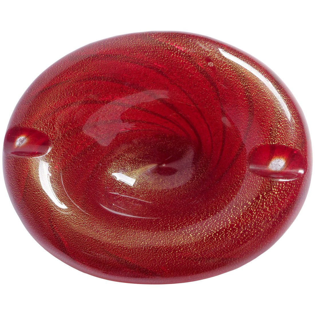 Seguso Vetri D' Arte Murano Red Gold Pulegoso Bowl (1 of 3)