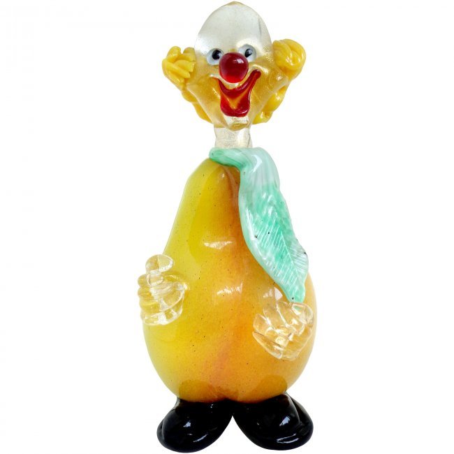 Murano Pear Shaped Gold Flecks Art Glass Clown (1 of 4)