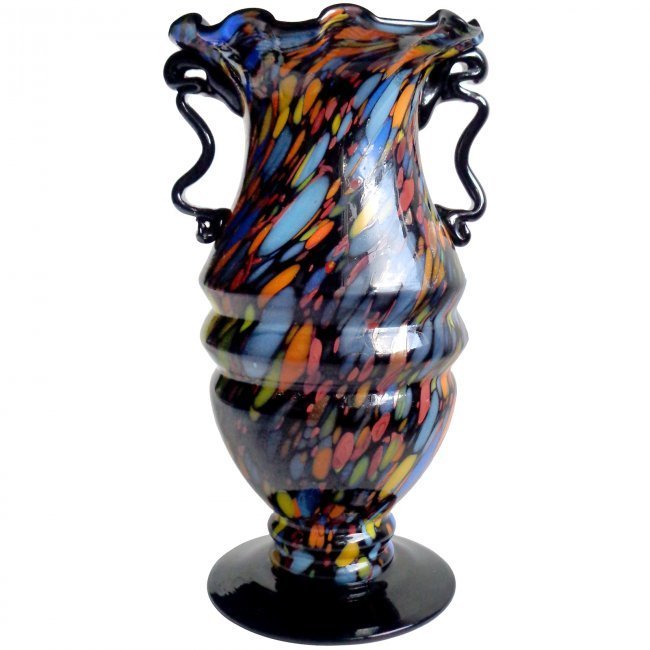 Fratelli Toso Murano Spatter Carnivale Vase (1 of 3)