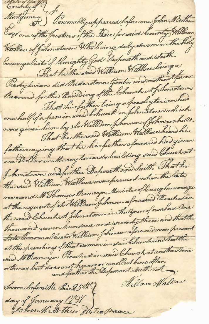 1797 Manuscript New York Sir William Johnson (1 of 1)