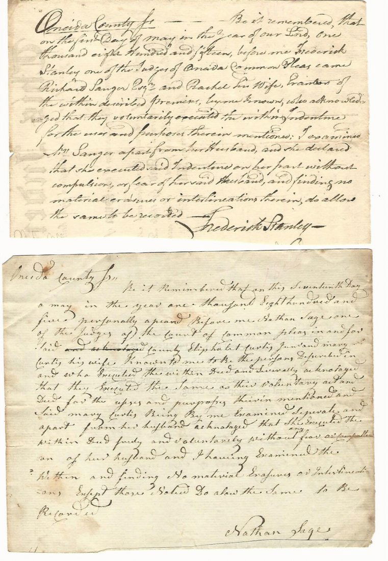 1805 Three Oneida County Court DS by Justices Sanger (1 of 2)
