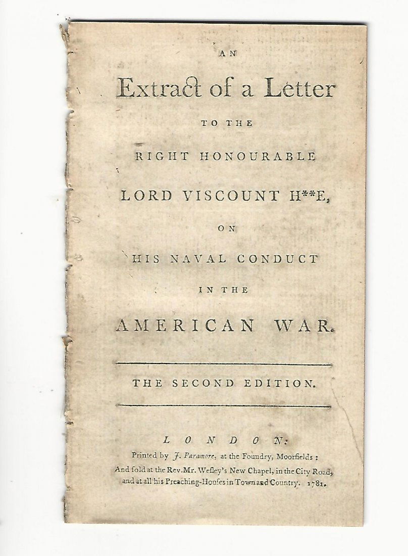 1781 Conduct of Lord Howe Revolutionary War (1 of 1)