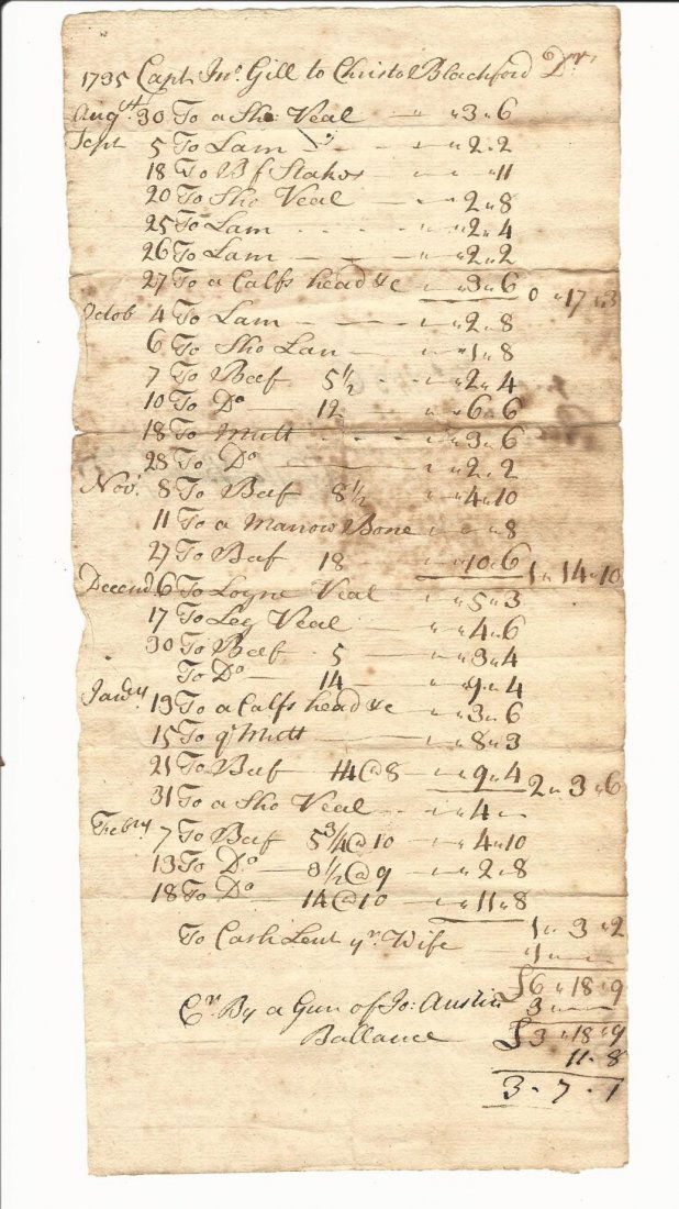 1736 Colonial Invoice Shipping Sundries (1 of 1)