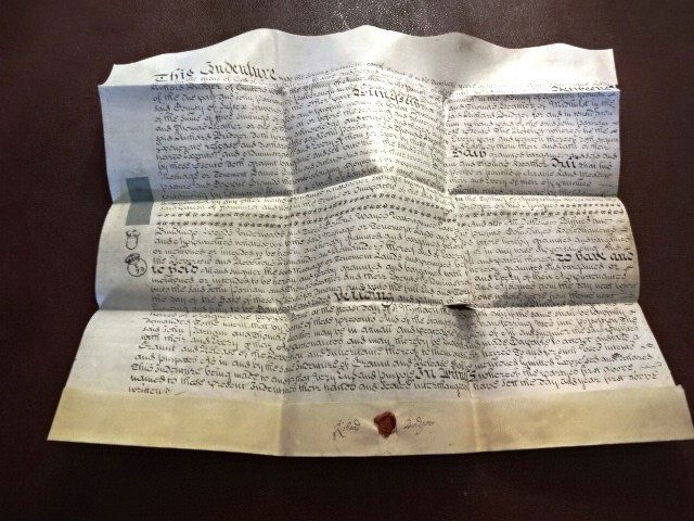 1713 English vellum deed Reign of Queen Anne w/ Seal (1 of 3)