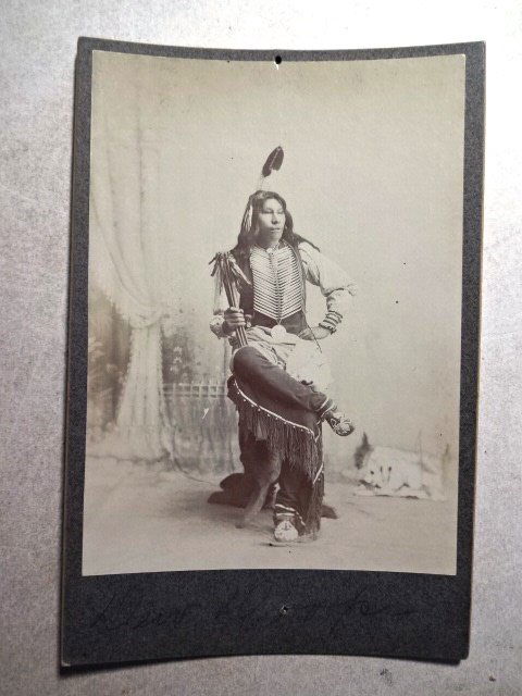 Cabinet Card Photograph Native American Dew Drops (1 of 2)