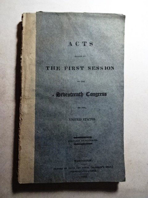 1822 Acts Passed at Seveteenth Congress (1 of 3)