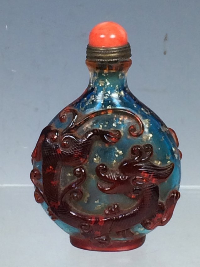 Multi Color Peking Glass Snuff Bottle (1 of 4)