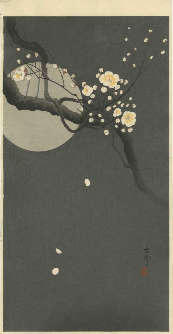 KOSON OHARA - Full Moon and Blossoms 1930s (1 of 2)