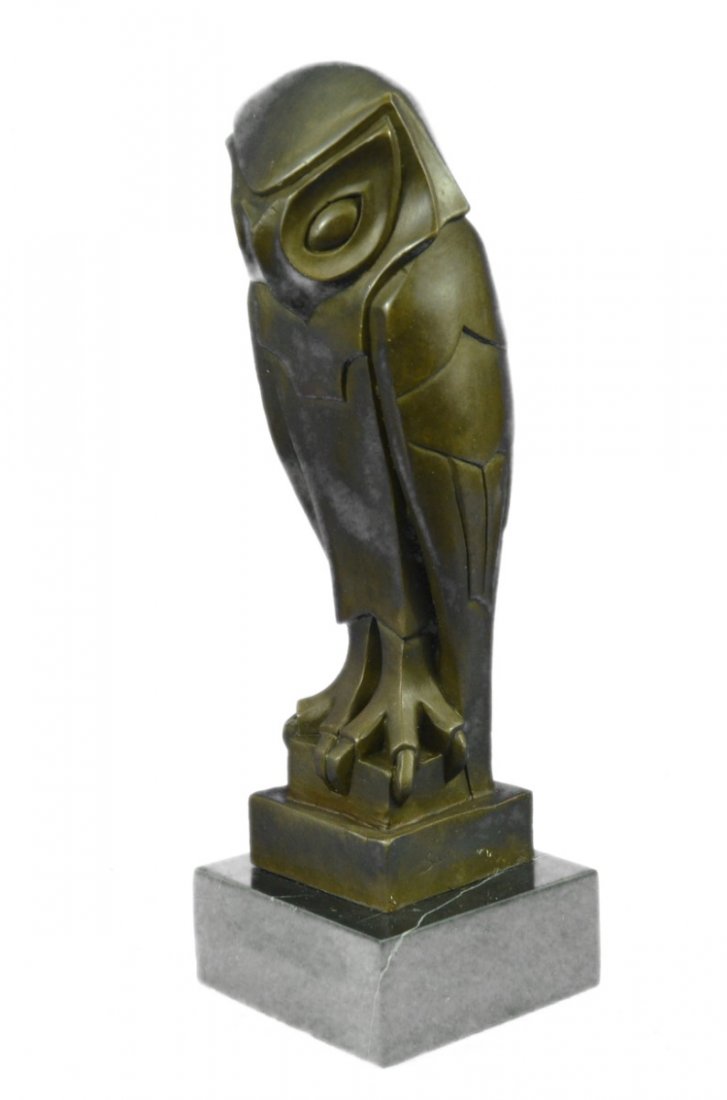 Art Deco Owl Bronze Statue on marble base (1 of 7)