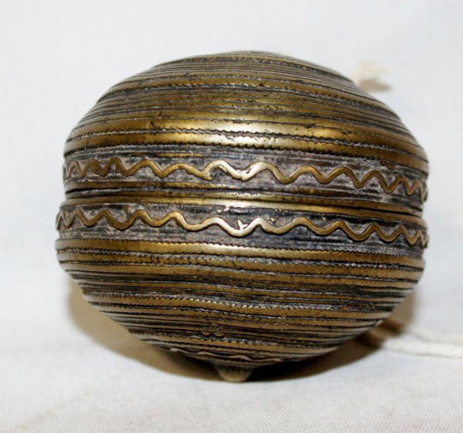 Antique Afghanistan Bronze Beetle Nut Lime Holder (1 of 5)