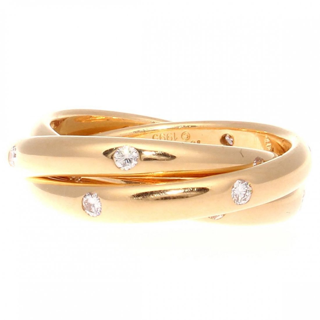 Cartier Diamond Gold Trinity Ring (1 of 3)