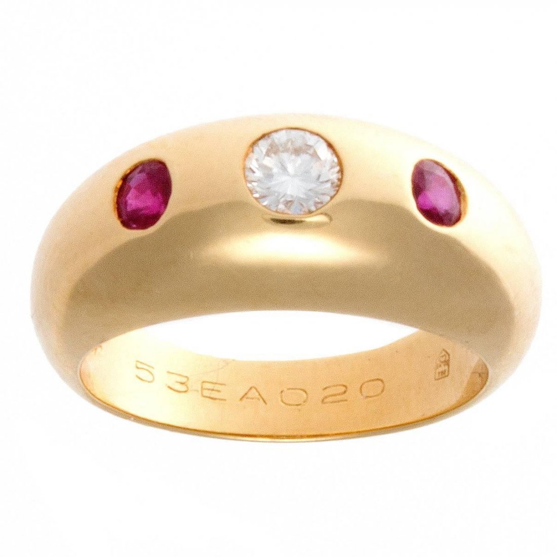 Cartier Diamond Ruby Gold Ring (1 of 3)