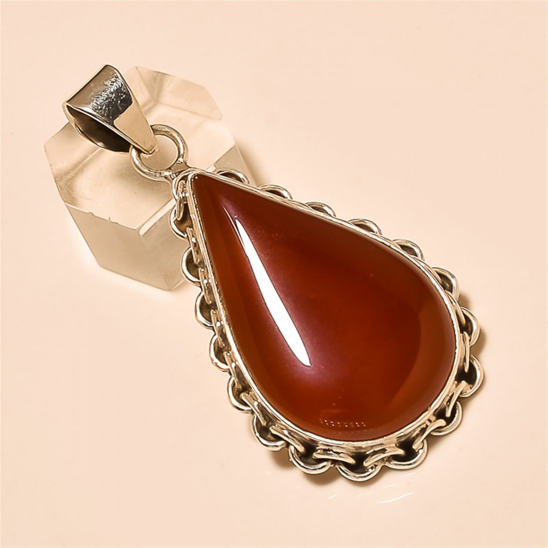 Carnelian Pendant Solid Sterling Silver (1 of 1)