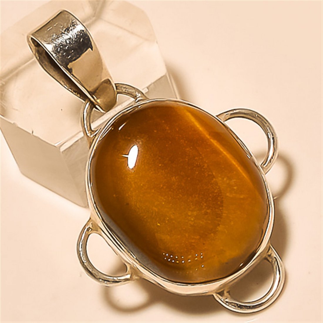 Tiger Eye Pendant Solid Sterling Silver (1 of 1)