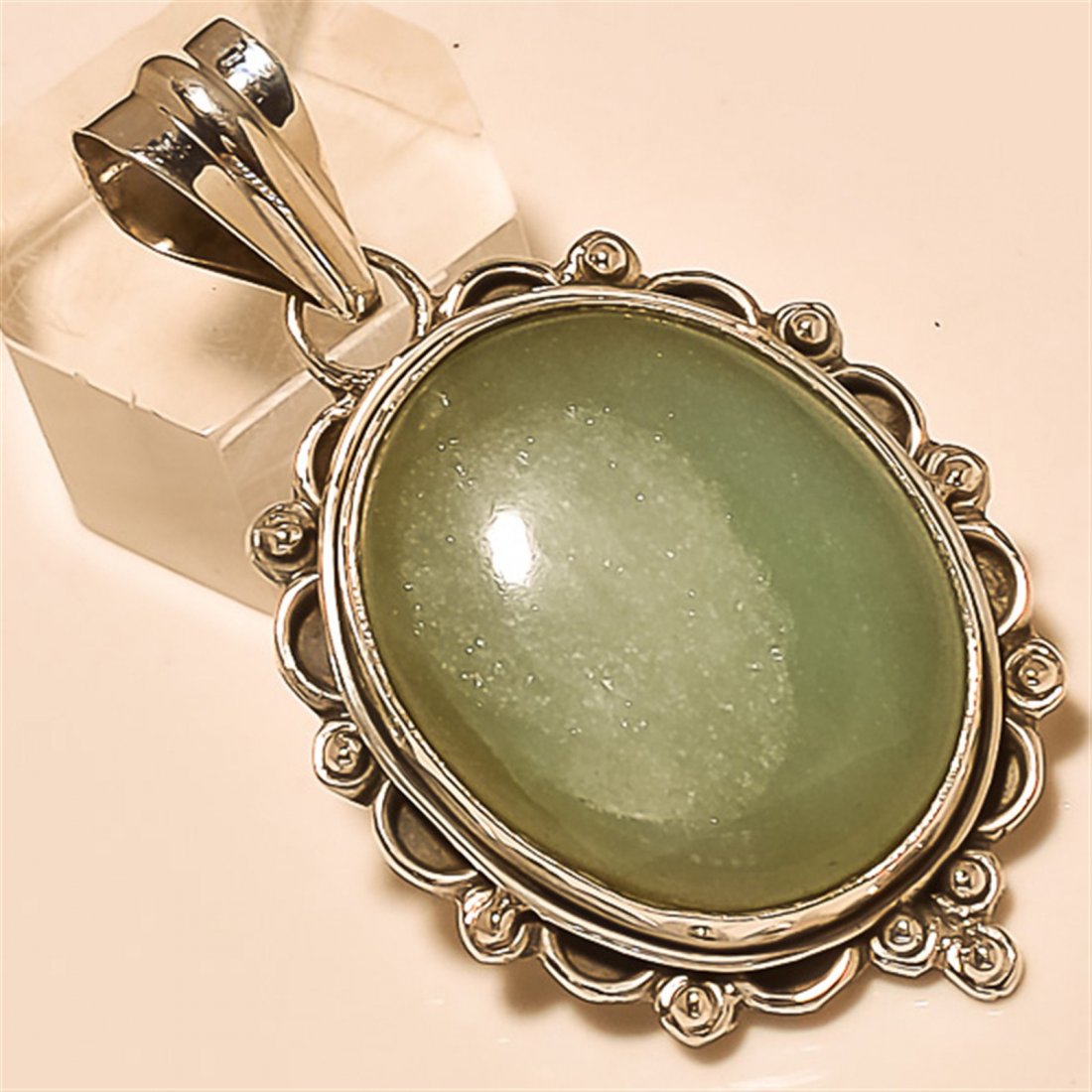 Milkey Aqua Pendant Solid Sterling Silver (1 of 1)