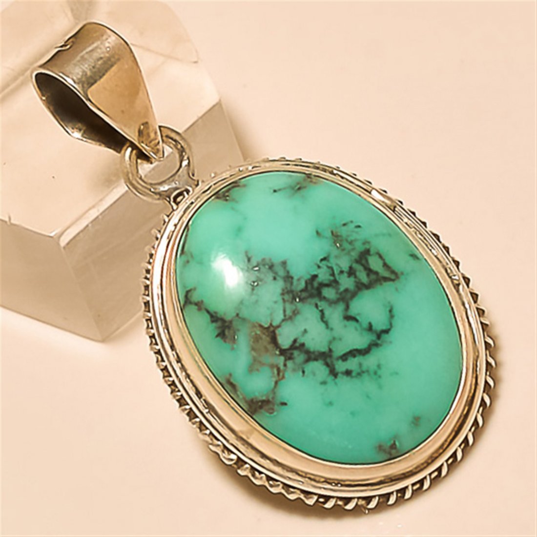 Turquoise Pendant Solid Sterling Silver (1 of 1)