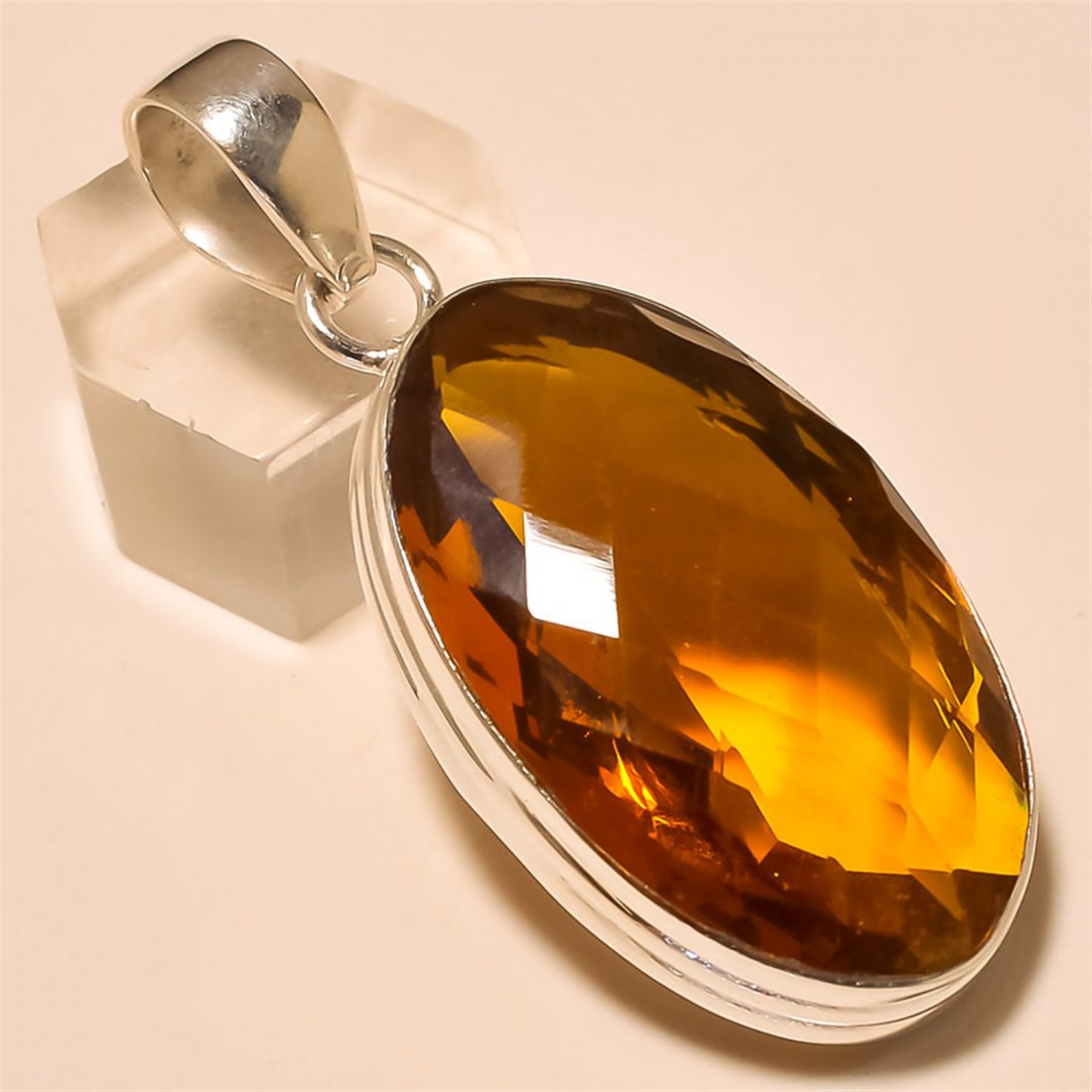 Golden Citine Pendant Solid Sterling Silver (1 of 1)