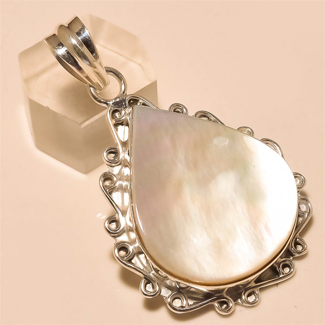 Mother Of Pearl Pendant Solid Sterling Silver (1 of 1)