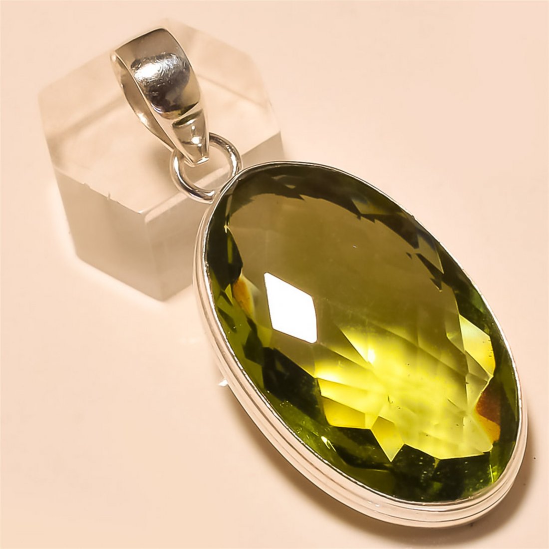 Green Amethyst Pendant Solid Sterling Silver (1 of 1)