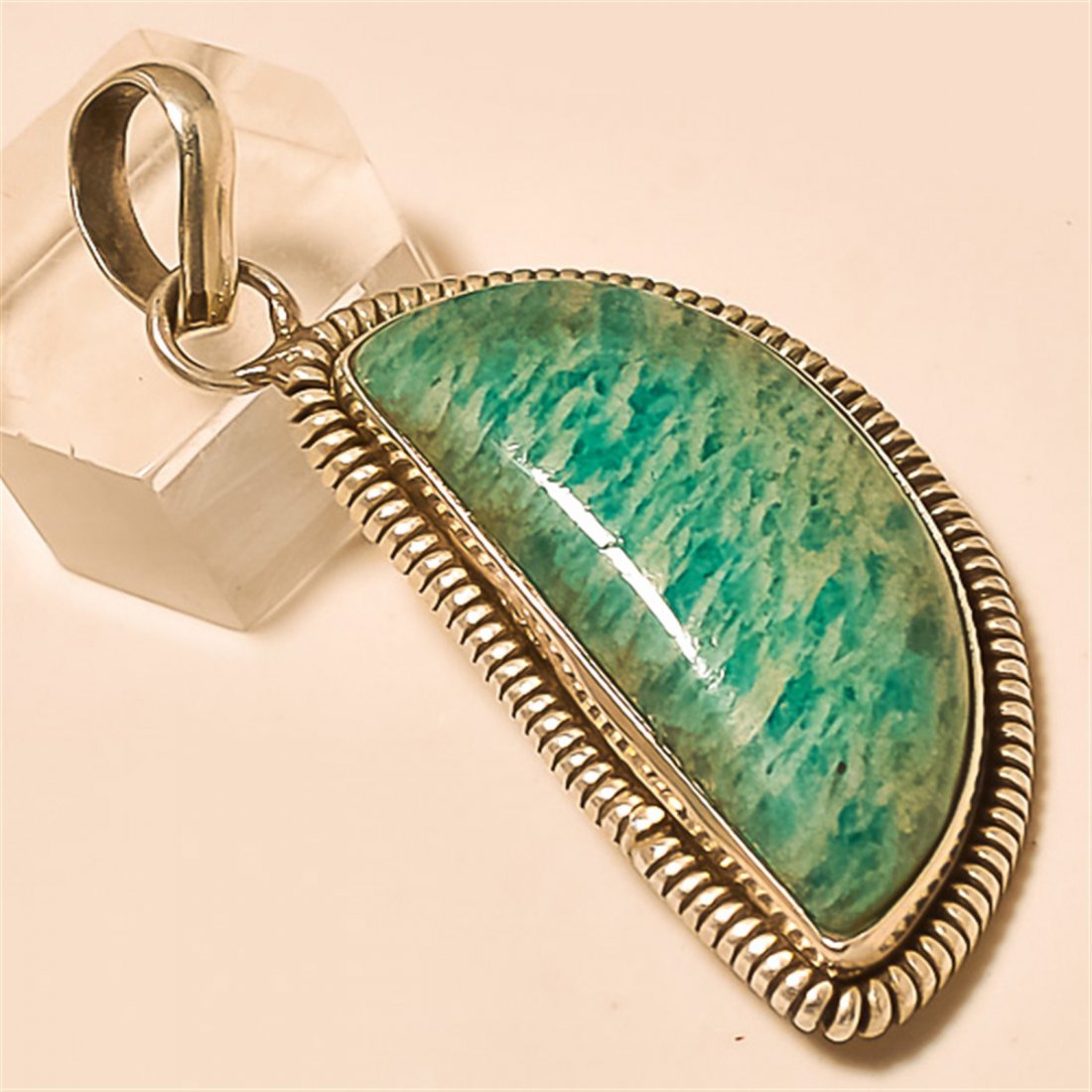 Amazonite Pendant Solid Sterling Silver (1 of 1)
