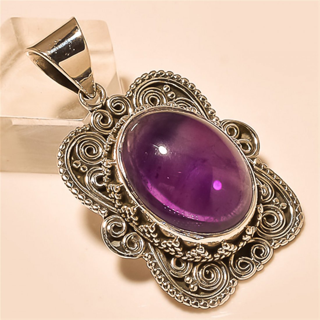 Amethyst Pendant Solid Sterling Silver (1 of 1)