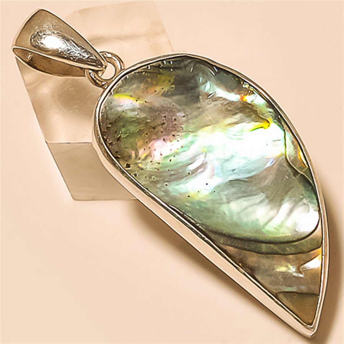 Abalone Shell Pendant Solid Sterling Silver (1 of 1)