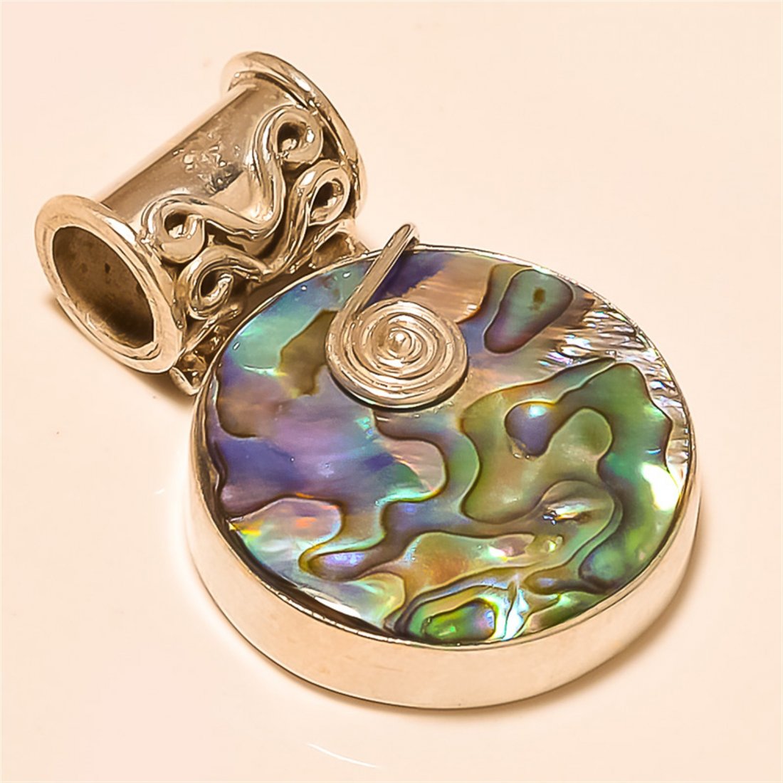 abalone shell Pendant Solid Sterling Silver (1 of 1)