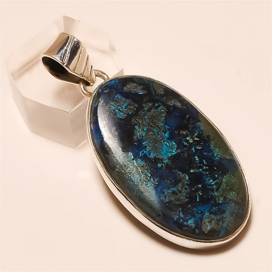 azurite malachite Pendant Solid Sterling Silver (1 of 1)