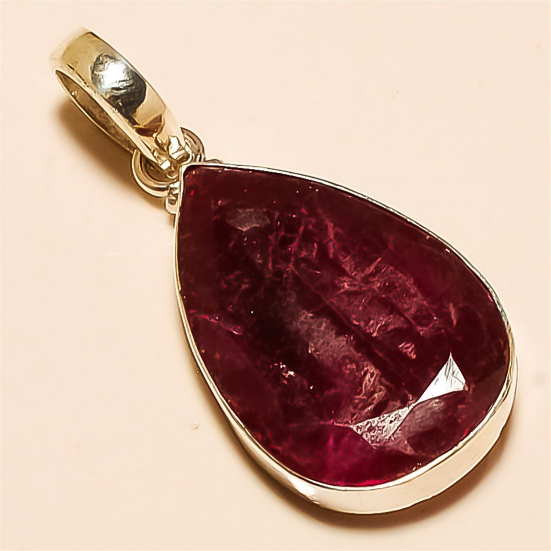 Red Ruby Pendant Solid Sterling Silver (1 of 1)
