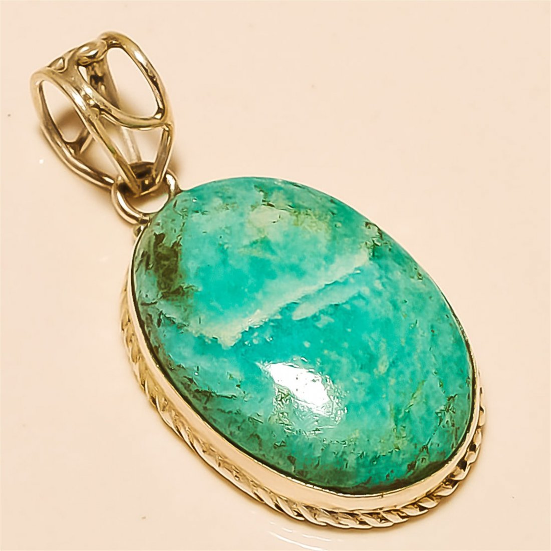 Amazonite Pendant Solid Sterling Silver (1 of 1)